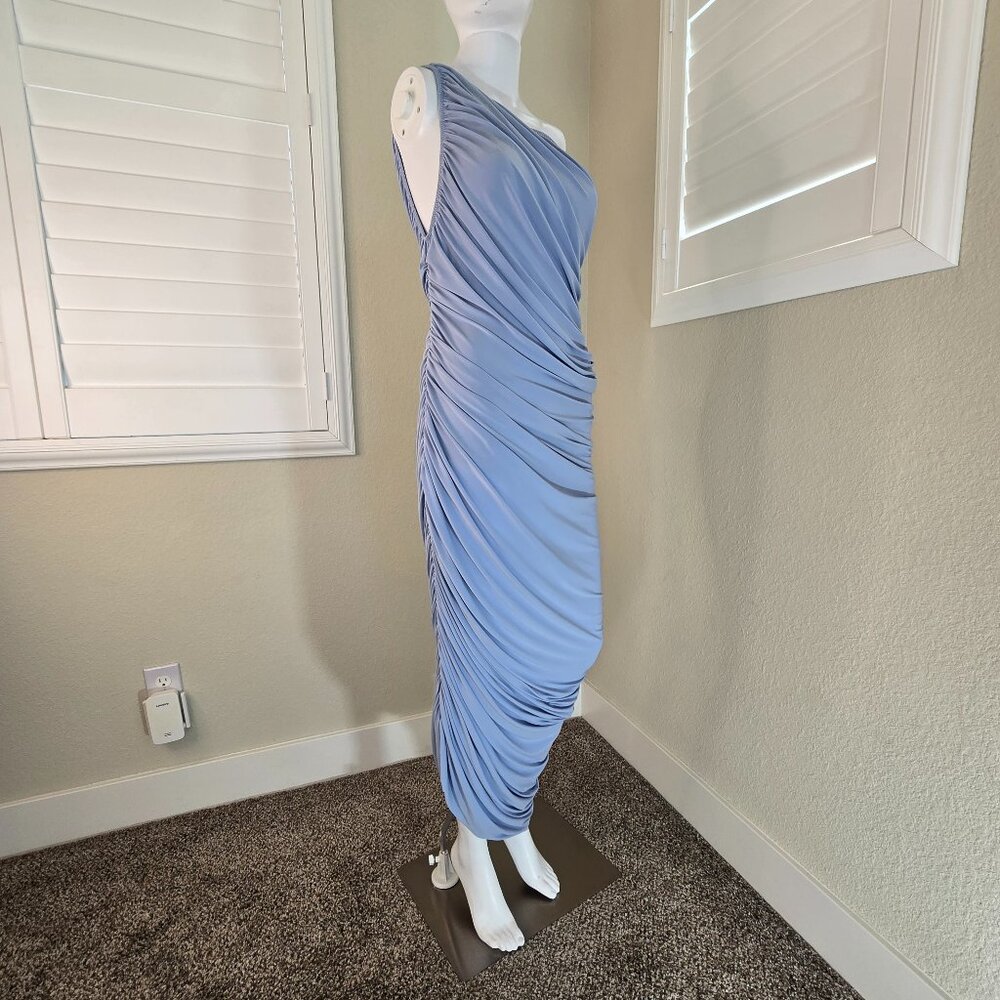 Norma Kamali Blue Draped Maxi Dress